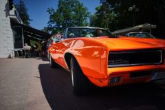 Nice antique car in the driveway - cheap classic car insurance in California.